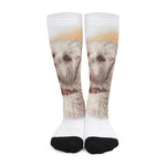 Poodle Portrait Print Long Socks
