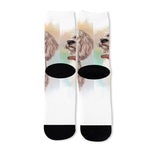 Poodle Portrait Print Long Socks