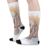 Poodle Portrait Print Long Socks