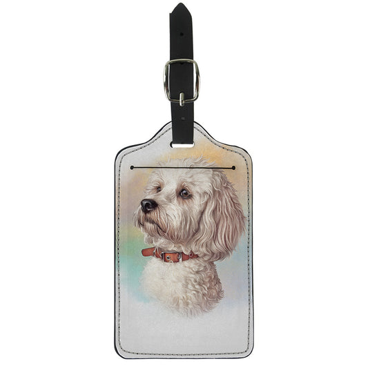 Poodle Portrait Print Luggage Tag