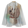 Poodle Portrait Print Men's Blazer