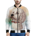 Poodle Portrait Print Men's Bomber Jacket