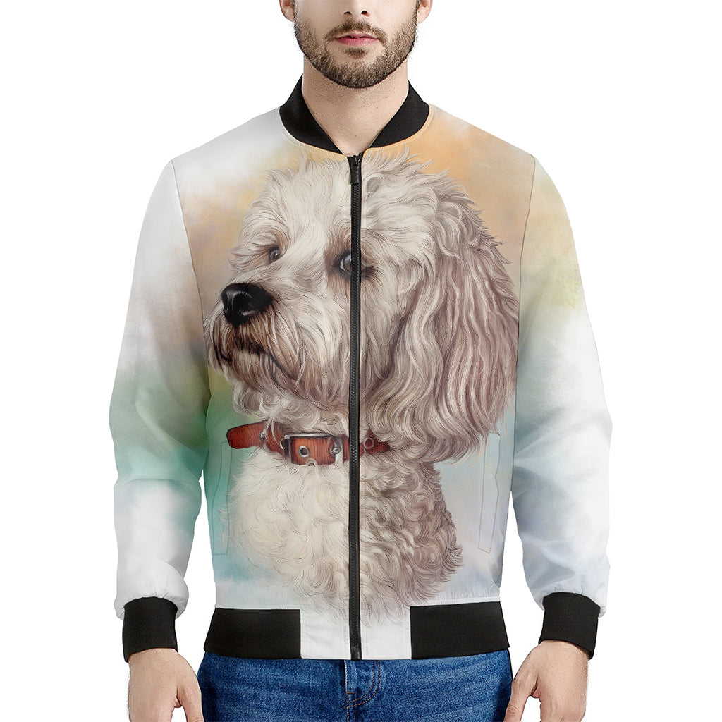Poodle Portrait Print Men's Bomber Jacket