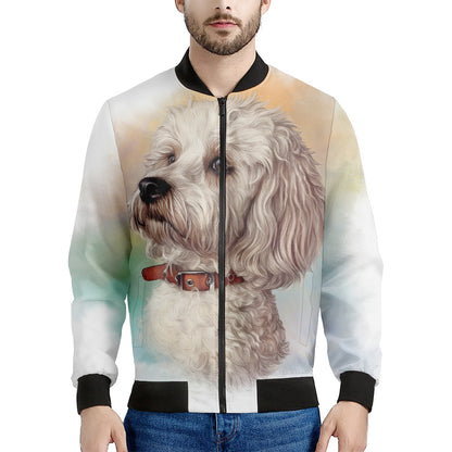 Poodle Portrait Print Men's Bomber Jacket