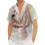 Poodle Portrait Print Men's Deep V-Neck Shirt