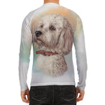 Poodle Portrait Print Men's Long Sleeve Rash Guard