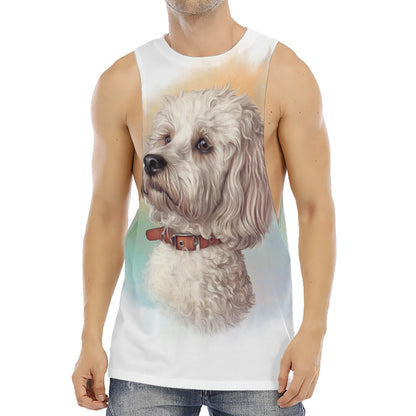 Poodle Portrait Print Men's Muscle Tank Top