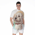 Poodle Portrait Print Men's Romper
