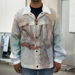 Poodle Portrait Print Men's Shirt Jacket