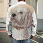 Poodle Portrait Print Men's Shirt Jacket