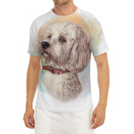 Poodle Portrait Print Men's Short Sleeve Rash Guard