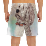 Poodle Portrait Print Men's Split Running Shorts