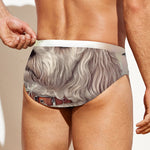 Poodle Portrait Print Men's Swim Briefs