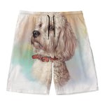 Poodle Portrait Print Men's Swim Trunks