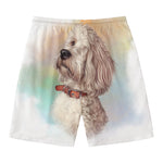 Poodle Portrait Print Men's Swim Trunks