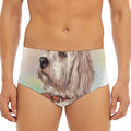 Poodle Portrait Print Men's Triangle Swim Briefs
