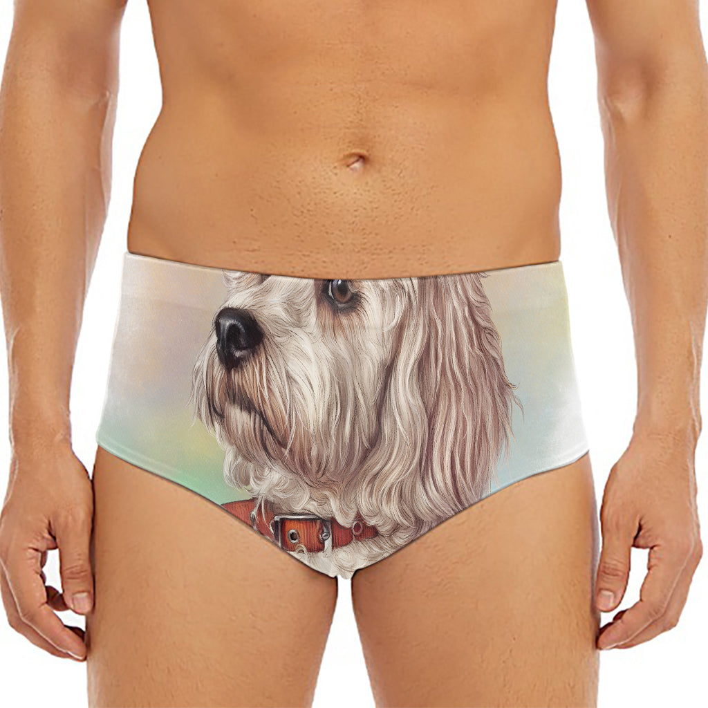 Poodle Portrait Print Men's Triangle Swim Briefs