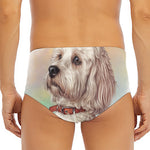 Poodle Portrait Print Men's Triangle Swim Briefs