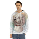 Poodle Portrait Print Men's Velvet Pullover Hoodie