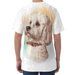Poodle Portrait Print Men's Velvet T-Shirt