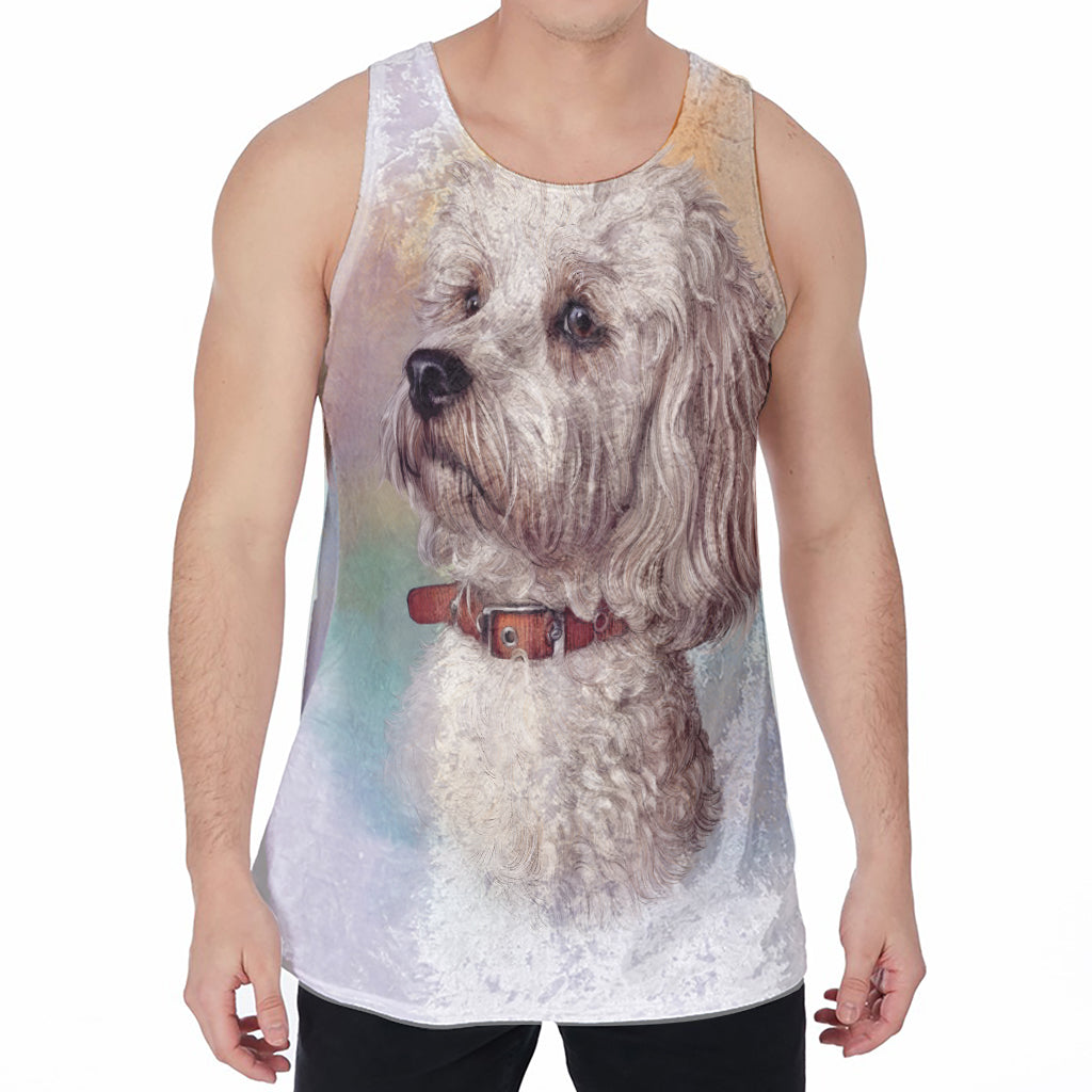 Poodle Portrait Print Men's Velvet Tank Top