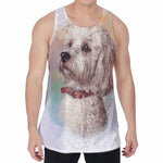 Poodle Portrait Print Men's Velvet Tank Top