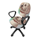 Poodle Portrait Print Office Chair Cover