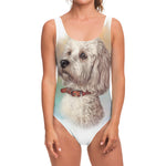 Poodle Portrait Print One Piece Swimsuit