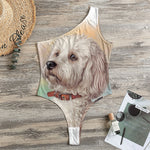 Poodle Portrait Print One Shoulder Bodysuit