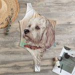 Poodle Portrait Print One Shoulder Bodysuit