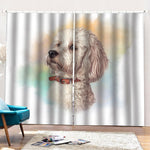 Poodle Portrait Print Pencil Pleat Curtains