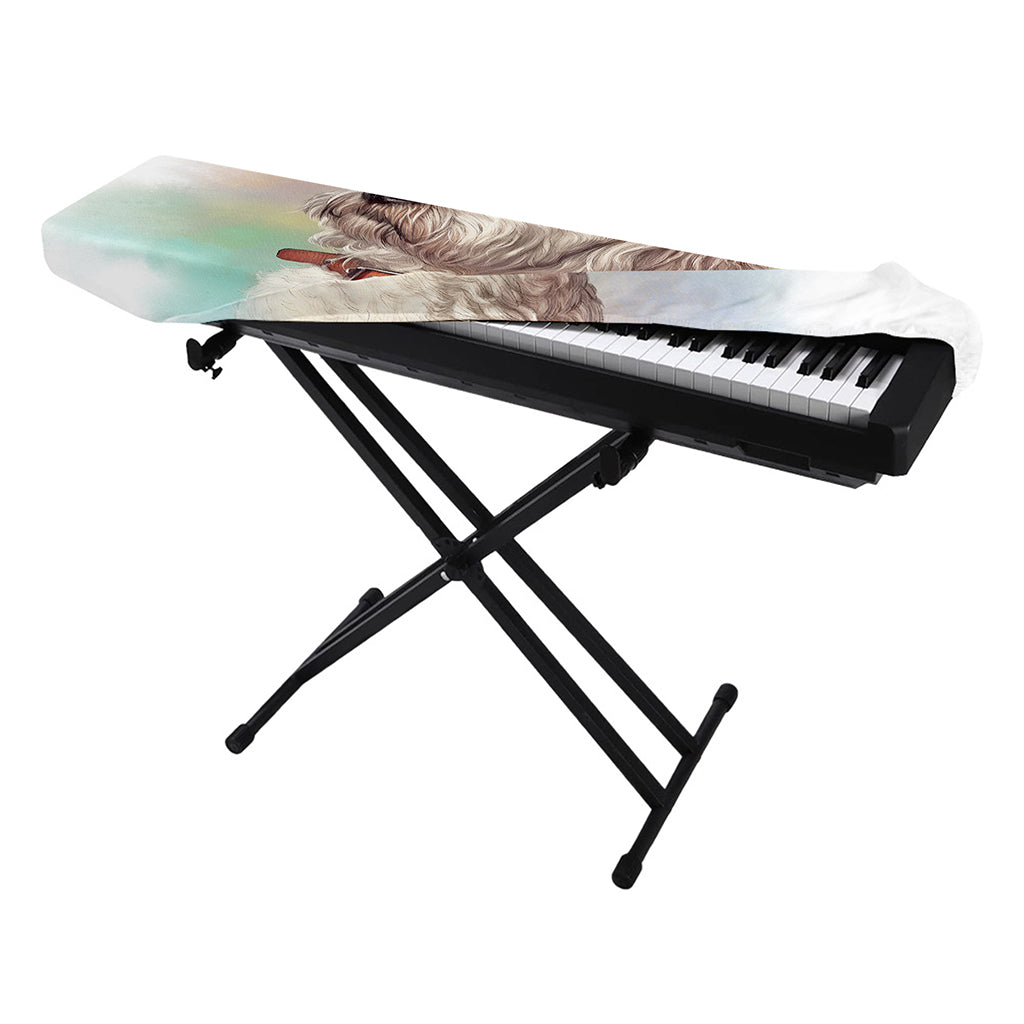 Poodle Portrait Print Piano Keyboard Cover