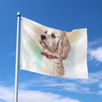 Poodle Portrait Print Polyester Flag
