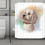 Poodle Portrait Print Polyester Shower Curtain