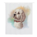 Poodle Portrait Print Polyester Shower Curtain