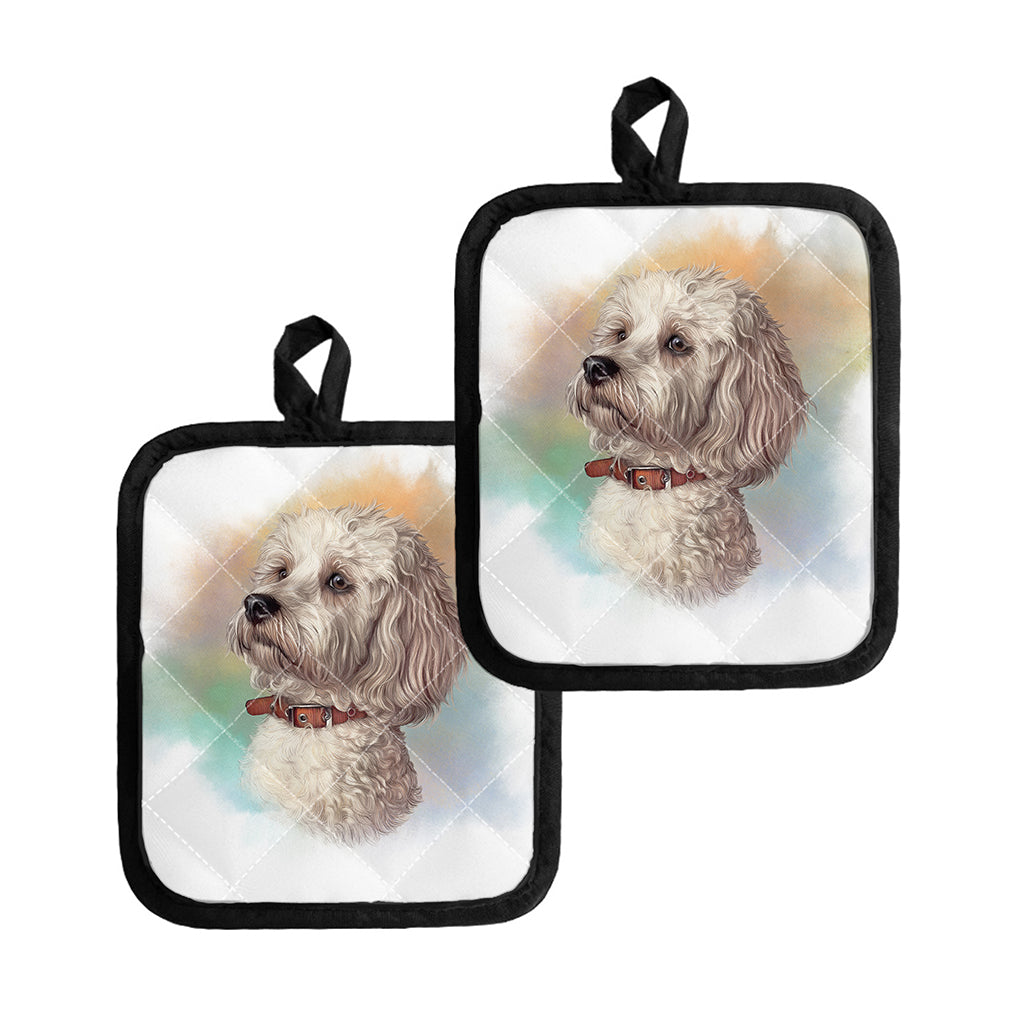 Poodle Portrait Print Pot Holders