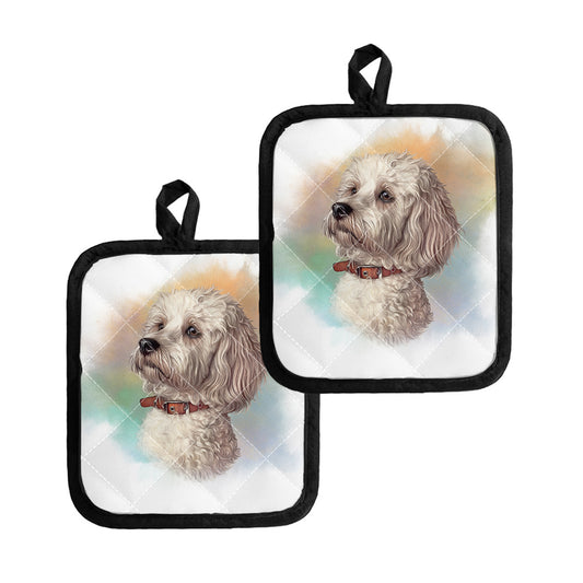 Poodle Portrait Print Pot Holders