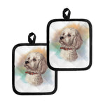 Poodle Portrait Print Pot Holders