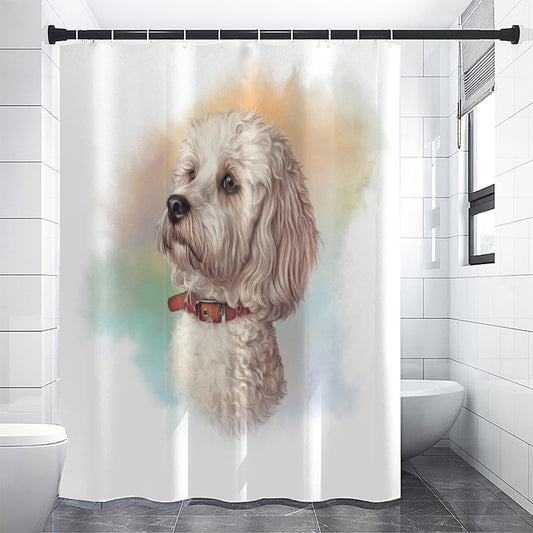 Poodle Portrait Print Premium Shower Curtain