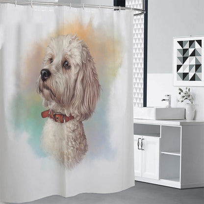 Poodle Portrait Print Premium Shower Curtain