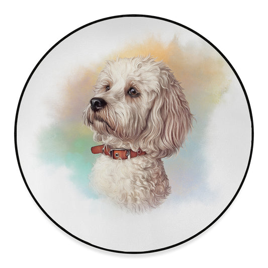 Poodle Portrait Print Round Floor Mat