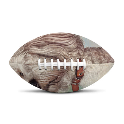 Poodle Portrait Print Rugby Ball