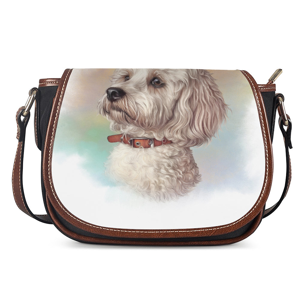 Poodle Portrait Print Saddle Bag