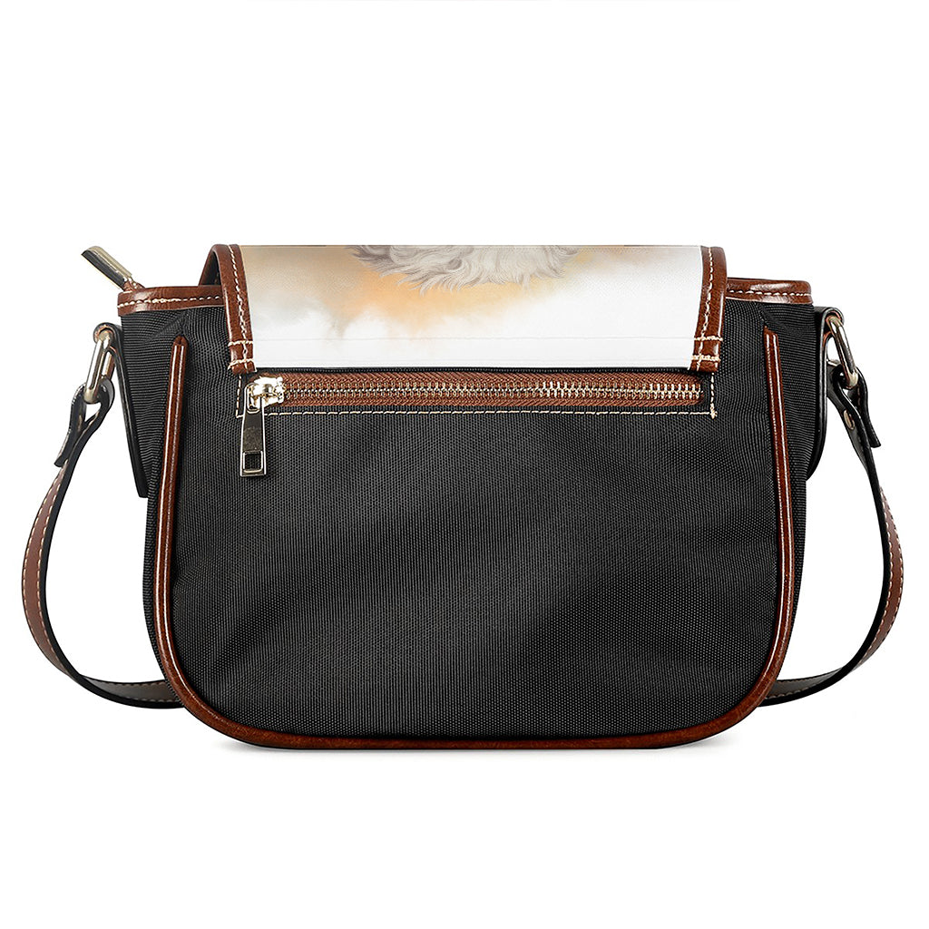 Poodle Portrait Print Saddle Bag