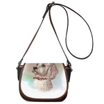 Poodle Portrait Print Saddle Bag