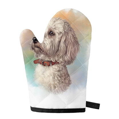 Poodle Portrait Print Single Oven Mitt