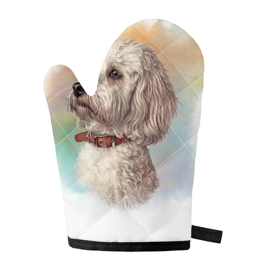 Poodle Portrait Print Single Oven Mitt