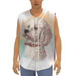 Poodle Portrait Print Sleeveless Baseball Jersey