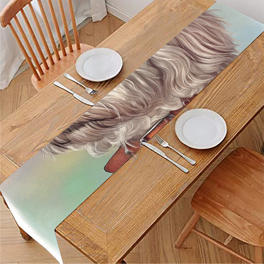 Poodle Portrait Print Table Runner