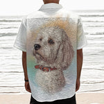 Poodle Portrait Print Textured Short Sleeve Shirt